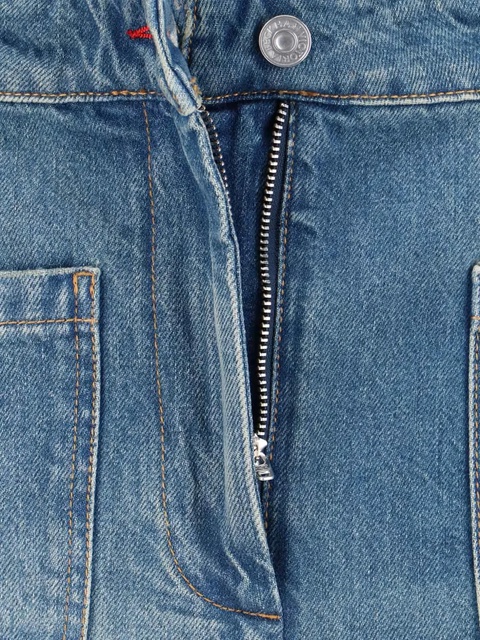 Victoria Beckham topstitching-detail patch-pocket jeans - Blue - zdjęcie produktu nr 2