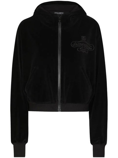 Dolce & Gabbana logo-embroidered hoodie - Black - zdjęcie produktu nr 1