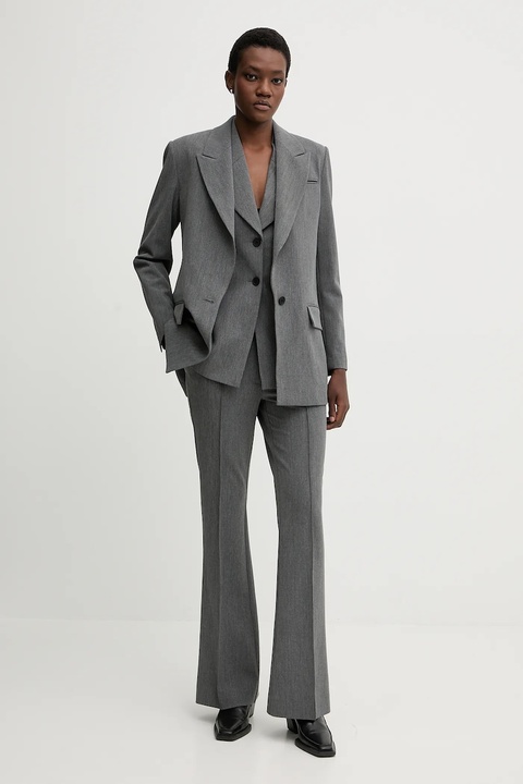 AllSaints marynarka ASTRA kolor szary jednorzędowa gładka W038QD - zdjęcie produktu nr 2