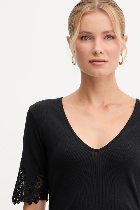 Twinset t-shirt bawełniany damski kolor czarny 252TT2170 - zdjęcie produktu nr 2