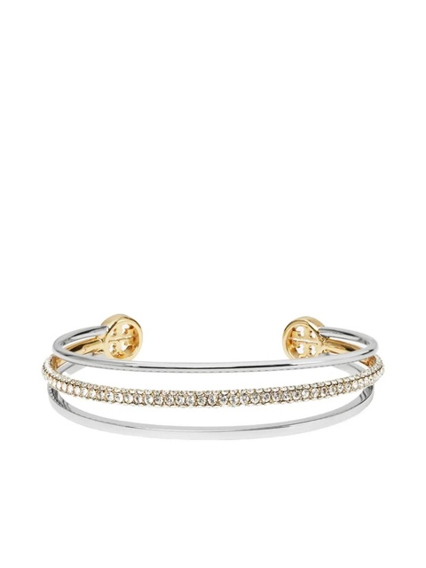 Tory Burch Icon Mixed pavé cuff bracelet - Silver - zdjęcie produktu nr 2