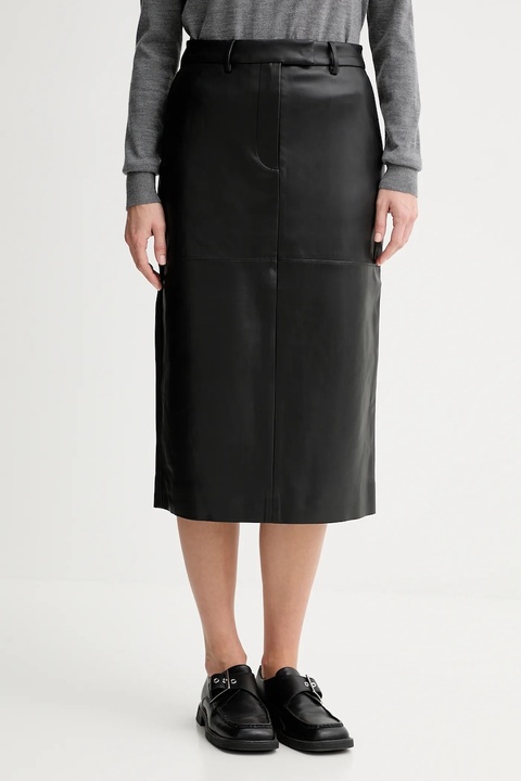 Calvin Klein spódnica kolor czarny midi prosta LV044D651G - zdjęcie produktu nr 1