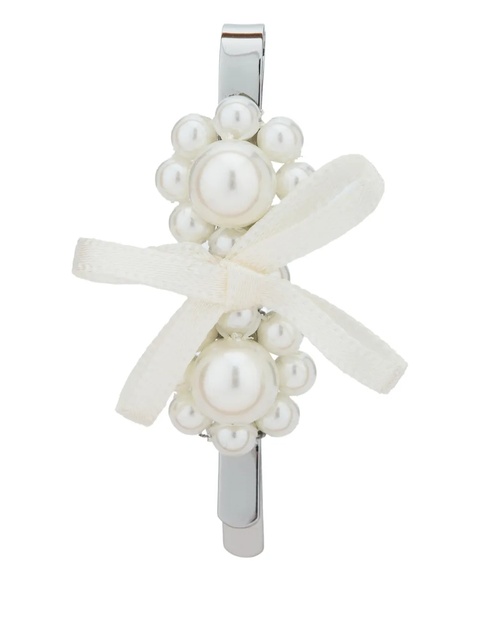 Simone Rocha pearl bow hair clip - White - zdjęcie produktu nr 2
