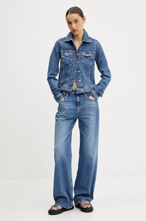 Tommy Jeans kurtka jeansowa kolor niebieski przejściowa DW0DW20120 - zdjęcie produktu nr 2