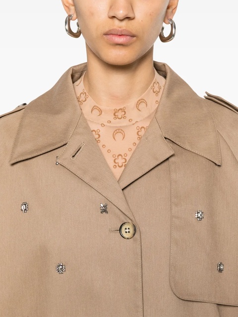 Golden Goose sequin-embellished cropped trench coat - Brown - zdjęcie produktu nr 2