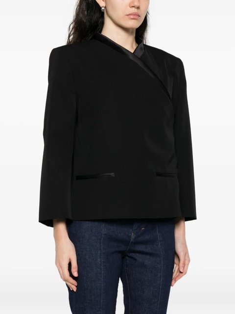 Casablanca satin-trimmed wrap jacket - Black - zdjęcie produktu nr 2