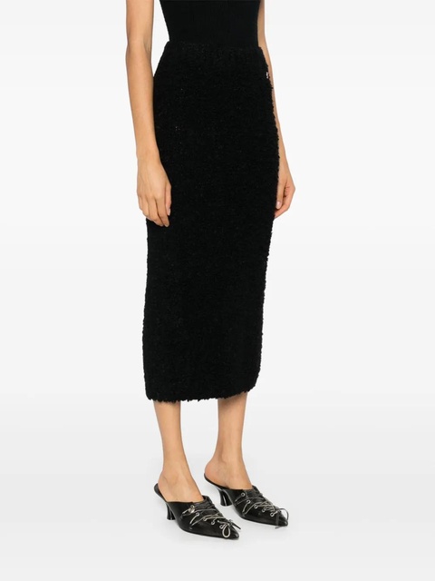 Blumarine logo-plaque midi skirt - Black - zdjęcie produktu nr 2