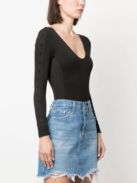 Golden Goose star-print plunge-neck top - Black - zdjęcie produktu nr 2