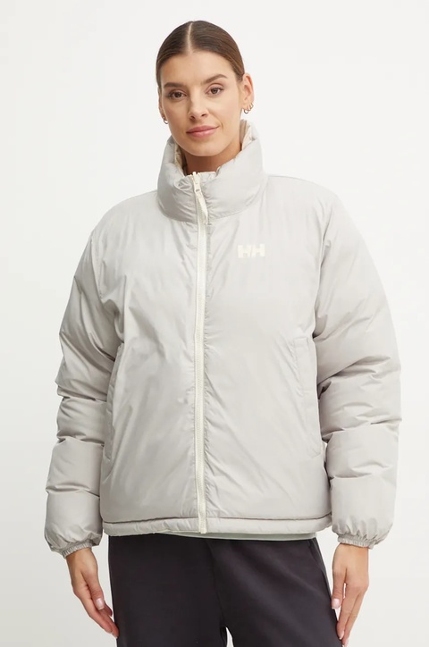Helly Hansen kurtka dwustronna damska kolor beżowy zimowa oversize - zdjęcie produktu nr 2