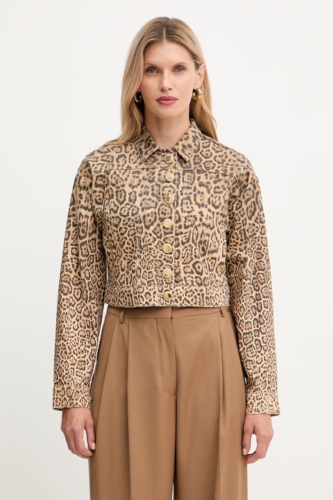 Marciano Guess kurtka jeansowa EDDA kolor brązowy przejściowa 5YGN14 7362A - zdjęcie produktu nr 1