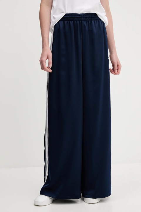 adidas Originals spodnie dresowe Adicolor Satin Wide Leg damskie kolor granatowy z aplikacją JD0881 - zdjęcie produktu nr 1