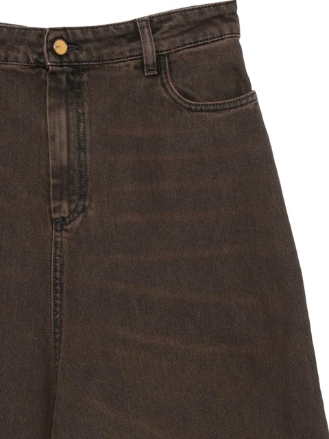 Alysi logo-patch five-pocket denim jeans - Brown - zdjęcie produktu nr 2
