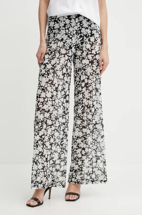 MICHAEL Michael Kors spodnie damskie kolor czarny proste high waist MM55128 - zdjęcie produktu nr 1