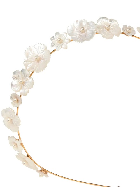 Jennifer Behr Jenna floral-appliqués headband - Gold - zdjęcie produktu nr 2