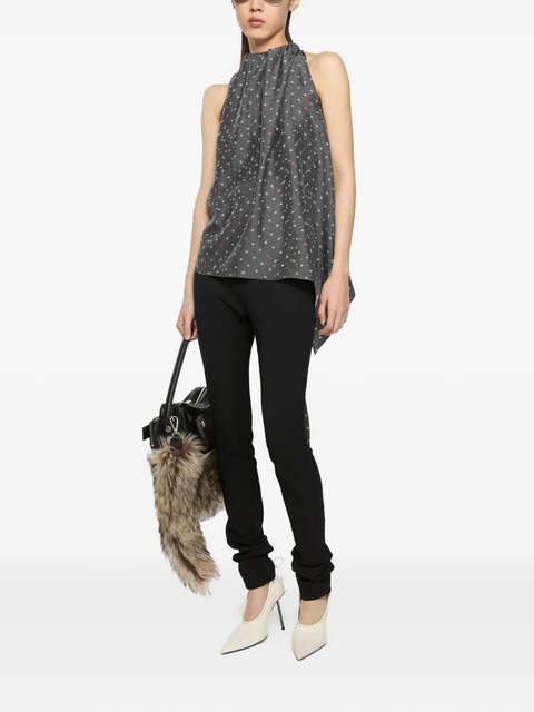 Acne Studios bow-tie asymmetric top - Grey - zdjęcie produktu nr 2