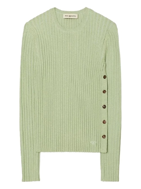 Tory Burch ribbed button sweater - Green - zdjęcie produktu nr 1