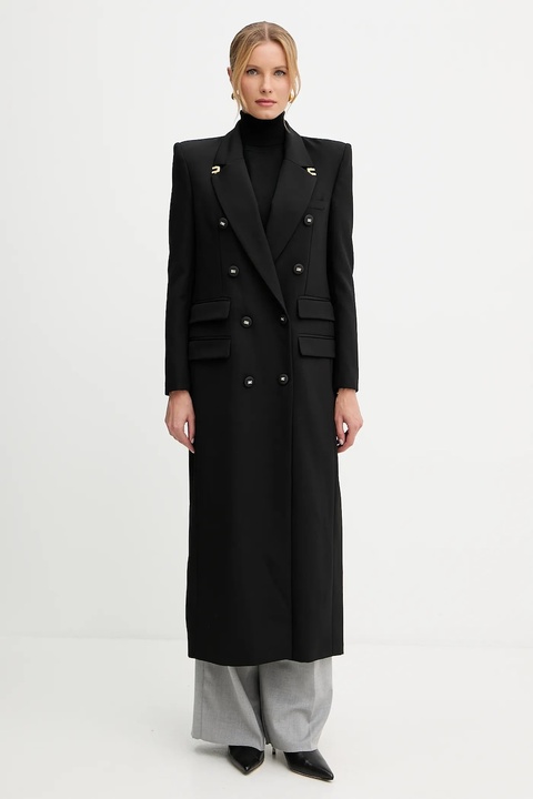 Elisabetta Franchi płaszcz wełniany kolor czarny CP00251E3 - zdjęcie produktu nr 1