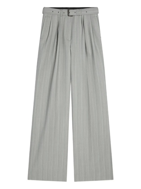 DRIES VAN NOTEN belted pinstripe trousers - Grey - zdjęcie produktu nr 1