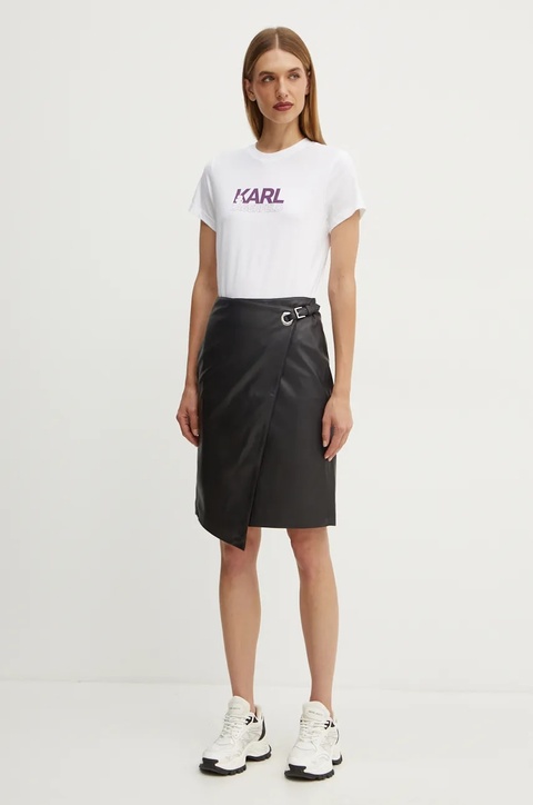 Karl Lagerfeld t-shirt bawełniany damski kolor biały 24WW1703 - zdjęcie produktu nr 1
