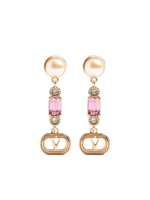 Valentino Garavani Ovalette crystal-embellished earrings - Gold - zdjęcie produktu nr 1