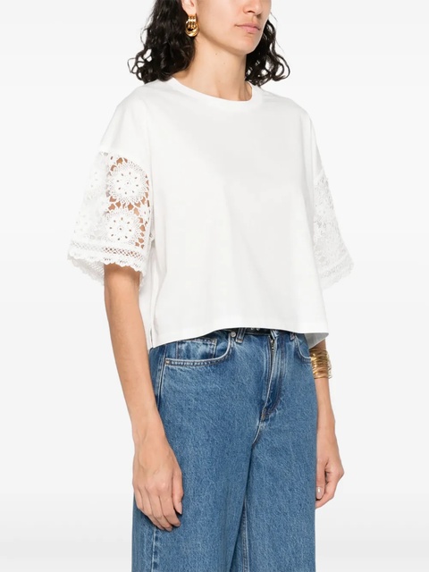 Maje crochet-sleeve T-shirt - White - zdjęcie produktu nr 2