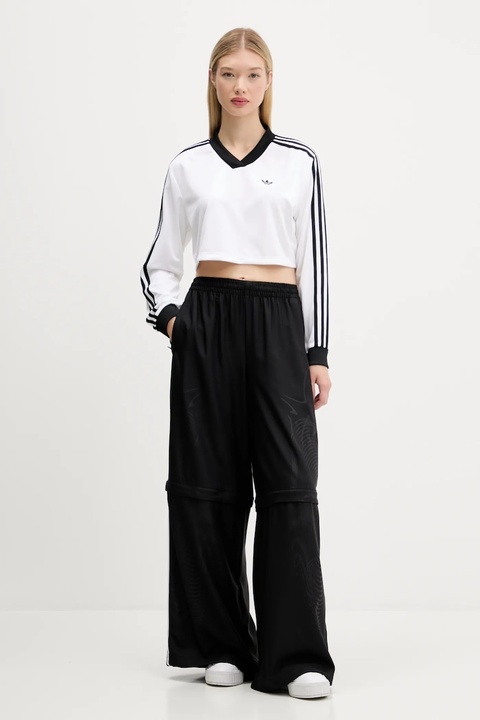 adidas Originals spodnie dresowe Oversized Trackpants damskie kolor czarny z aplikacją KE9783 - zdjęcie produktu nr 2