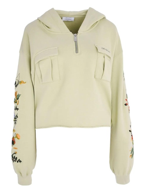 Off-White chest-pocket floral-embroidered hoodie - Neutrals - zdjęcie produktu nr 1