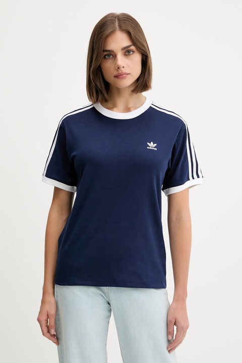 adidas Originals t-shirt 3 Stripe Tee damski kolor niebieski JY4852 - zdjęcie produktu nr 1