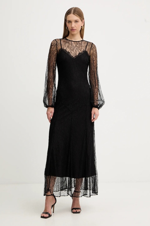 Twinset sukienka kolor czarny maxi prosta 252TT2261 - zdjęcie produktu nr 1