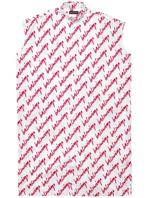 Balenciaga logo-print shirt dress - White - zdjęcie produktu nr 1