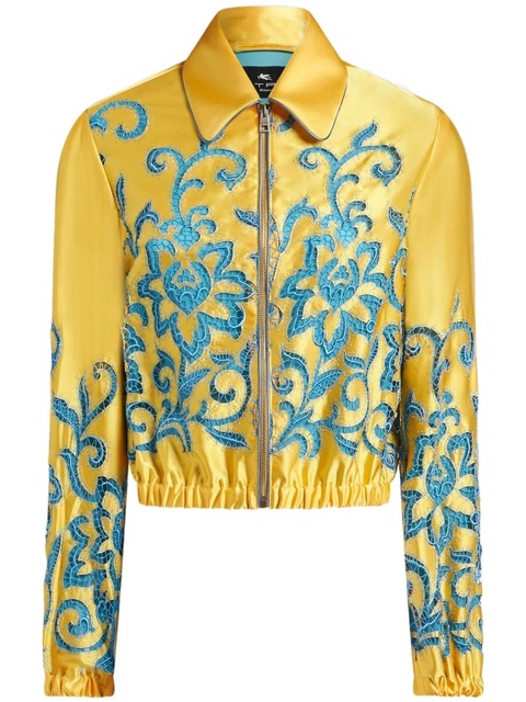ETRO embroidered cropped bomber jacket - Yellow - zdjęcie produktu nr 1