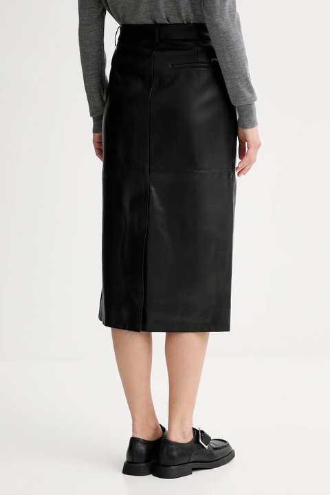 Calvin Klein spódnica kolor czarny midi prosta LV044D651G - zdjęcie produktu nr 2