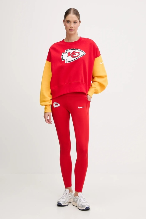 Nike bluza Oversized Crew Fleece damska kolor czerwony wzorzysta 01D7-080K-7G-SD2 - zdjęcie produktu nr 2