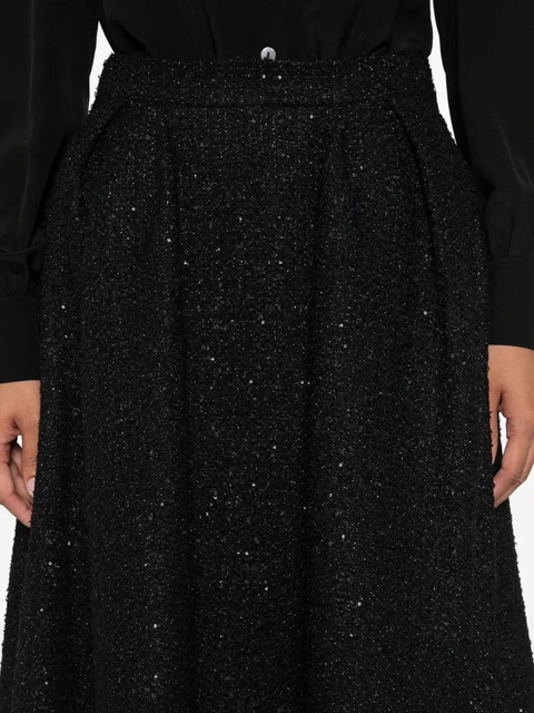 Alessandra Rich sequin-embellished pleated skirt - Black - zdjęcie produktu nr 1