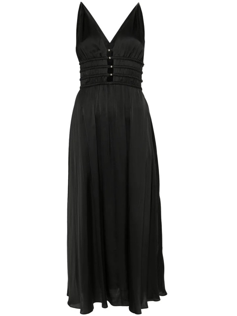 Maje V-neck satin-effect dress - Black - zdjęcie produktu nr 1