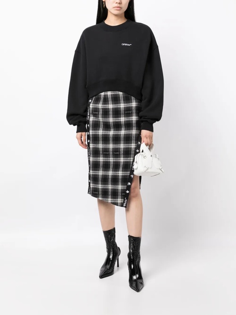 Off-White logo-embroidered cotton sweatshirt - Black - zdjęcie produktu nr 2