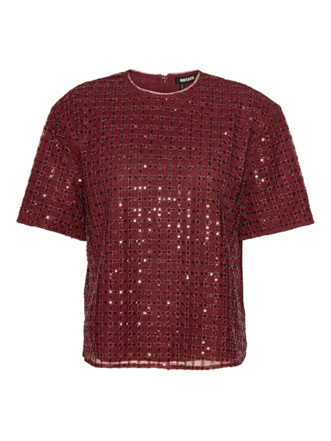 ROTATE BIRGER CHRISTENSEN sequin-embellished top - Red - zdjęcie produktu nr 1