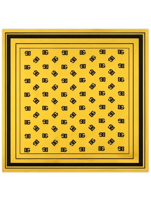 Dolce & Gabbana logo-print silk scarf - Yellow - zdjęcie produktu nr 2