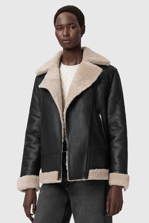 AllSaints kurtka skórzana SOLA damska kolor czarny W120LB - zdjęcie produktu nr 1