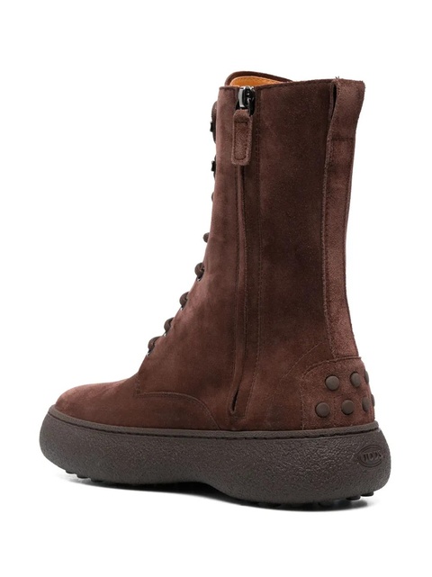 Tod's WG lace-up suede ankle boots - Brown - zdjęcie produktu nr 2