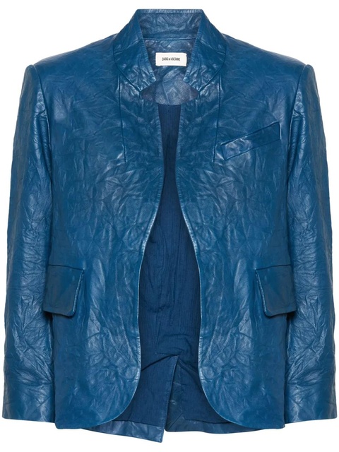 Zadig&Voltaire Verys crinkled leather blazer - Blue - zdjęcie produktu nr 1
