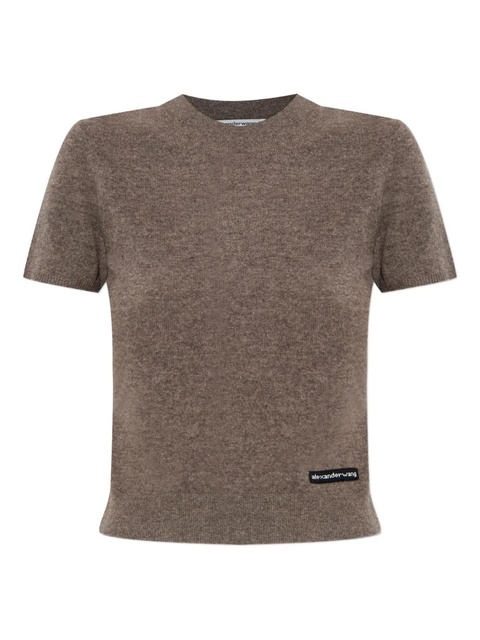 Alexander Wang logo-label knitted top - Brown - zdjęcie produktu nr 1