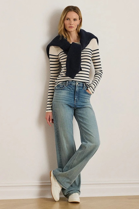 Lauren Ralph Lauren bluzka bawełniana damska kolor granatowy wzorzysta 200980046 - zdjęcie produktu nr 2