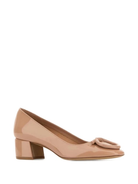 Ferragamo patent leather block-heel pumps - Neutrals - zdjęcie produktu nr 2