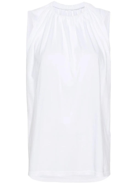 MM6 Maison Margiela gathered-detail cotton tank top - White - zdjęcie produktu nr 1