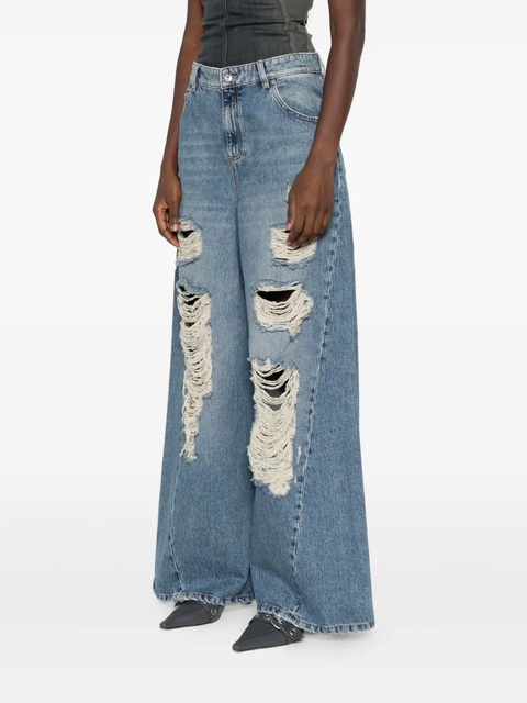 Blumarine distressed frayed jeans - Blue - zdjęcie produktu nr 2