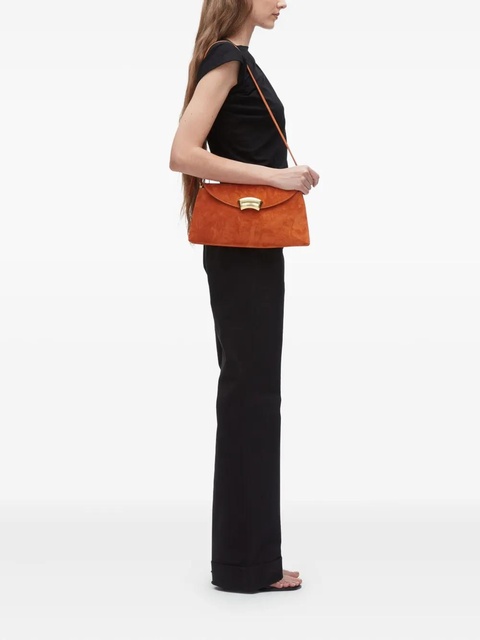 3.1 Phillip Lim curved-flap suede clutch - Orange - zdjęcie produktu nr 1