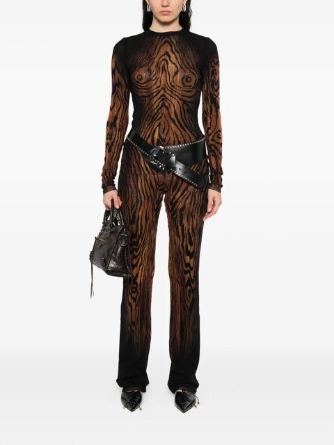 Jean Paul Gaultier abstract-pattern print trousers - Black - zdjęcie produktu nr 1