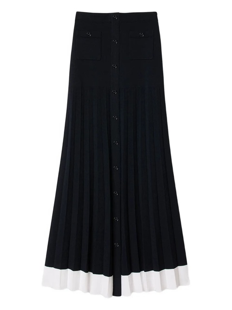 SANDRO pleated button-front skirt - Black - zdjęcie produktu nr 1