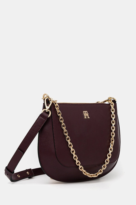 Tommy Hilfiger torebka skórzana kolor bordowy AW0AW18143 - zdjęcie produktu nr 2